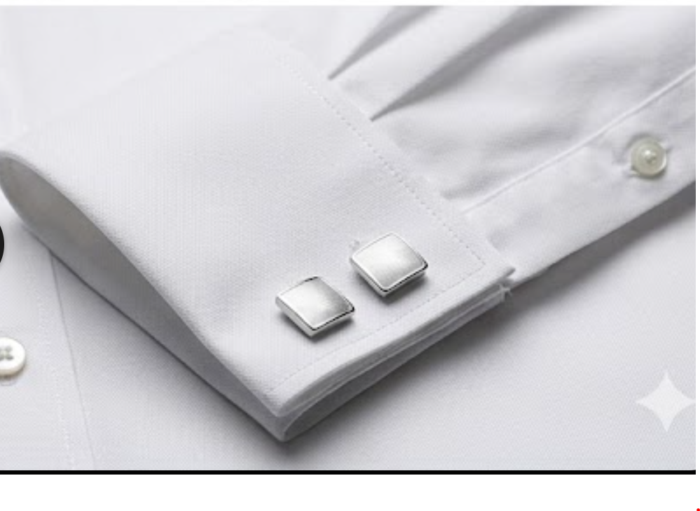 Shirt cufflinks and buttons close-up
